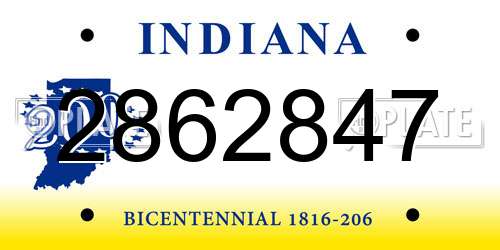 2862847 Indiana License Plate