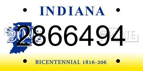 2866494 Indiana License Plate