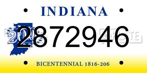 2872946 Indiana License Plate