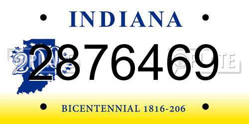 2876469 Indiana License Plate