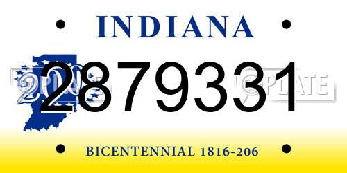 2879331 Indiana License Plate
