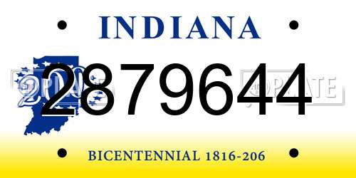 2879644 Indiana License Plate