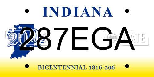 287EGA Indiana License Plate