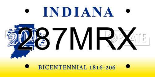 287MRX Indiana License Plate