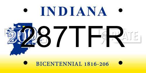 287TFR Indiana License Plate