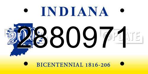 2880971 Indiana License Plate