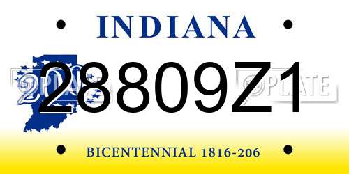 28809Z1 Indiana License Plate