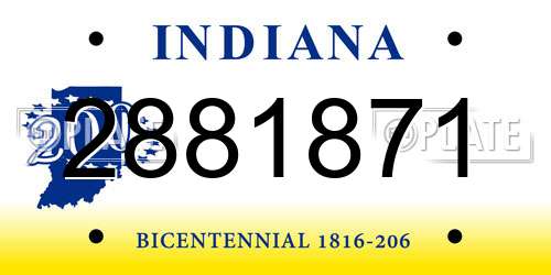2881871 Indiana License Plate