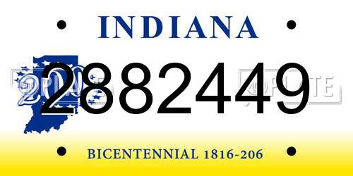 2882449 Indiana License Plate
