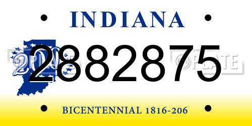 2882875 Indiana License Plate