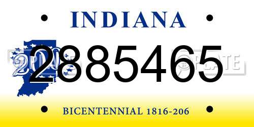 2885465 Indiana License Plate