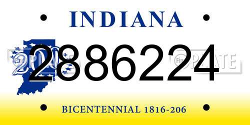 2886224 Indiana License Plate