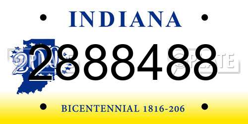2888488 Indiana License Plate