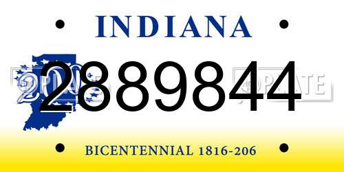 2889844 Indiana License Plate