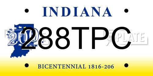 288TPC Indiana License Plate