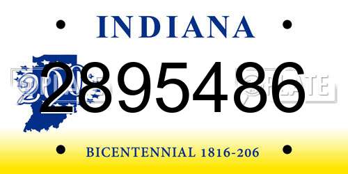 2895486 Indiana License Plate