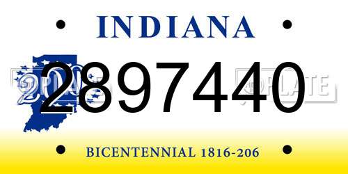 2897440 Indiana License Plate