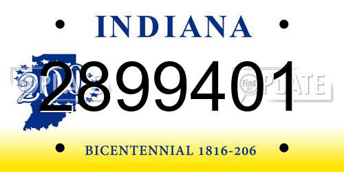 2899401 Indiana License Plate