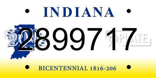 2899717 Indiana License Plate