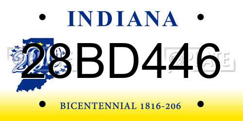 28BD446 Indiana License Plate
