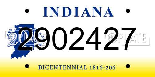 2902427 Indiana License Plate