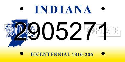 2905271 Indiana License Plate