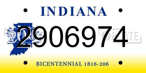 2906974 Indiana License Plate