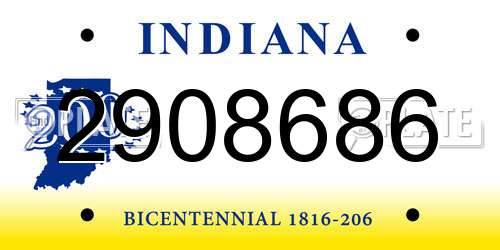 2908686 Indiana License Plate