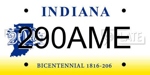 290AME Indiana License Plate