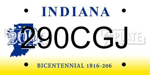 290CGJ Indiana License Plate