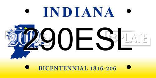 290ESL Indiana License Plate