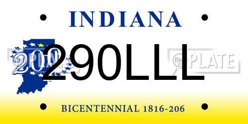 290LLL Indiana License Plate