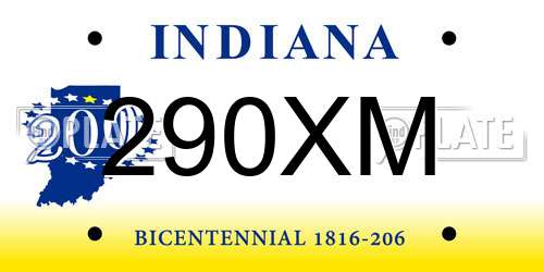 290XM Indiana License Plate