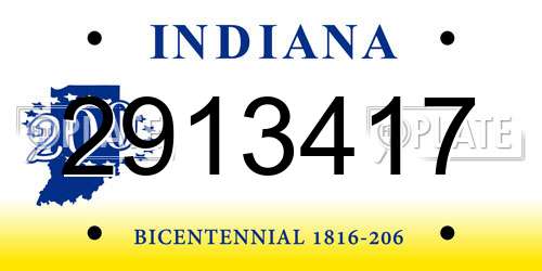 2913417 Indiana License Plate