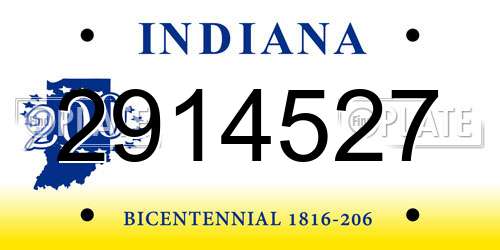 2914527 Indiana License Plate