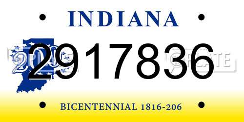 2917836 Indiana License Plate