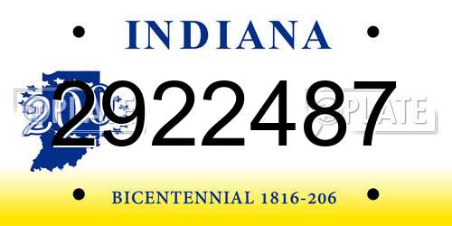 2922487 Indiana License Plate