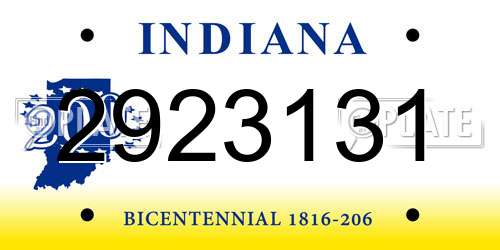 2923131 Indiana License Plate