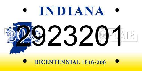 2923201 Indiana License Plate