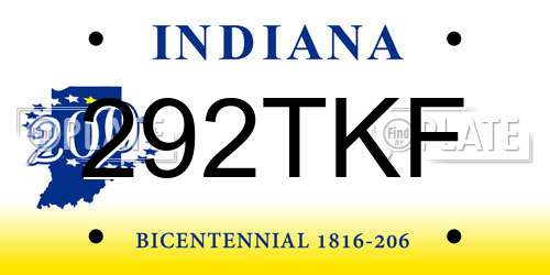 292TKF Indiana License Plate