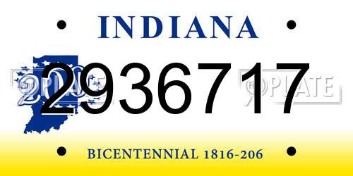 2936717 Indiana License Plate