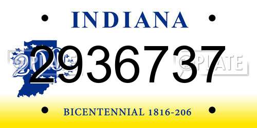 2936737 Indiana License Plate