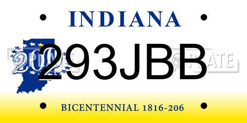 293JBB Indiana License Plate