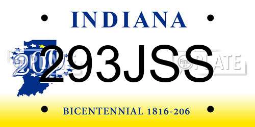 293JSS Indiana License Plate