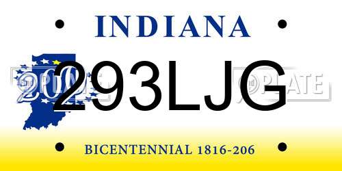 293LJG Indiana License Plate