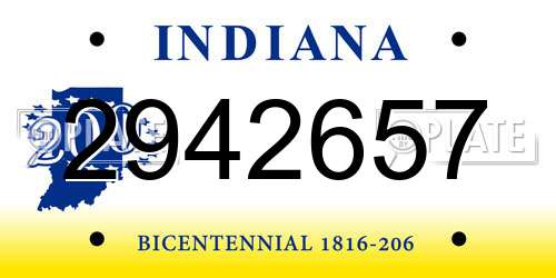 2942657 Indiana License Plate