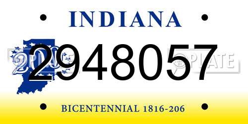 2948057 Indiana License Plate