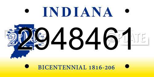 2948461 Indiana License Plate