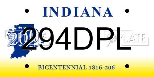 294DPL Indiana License Plate