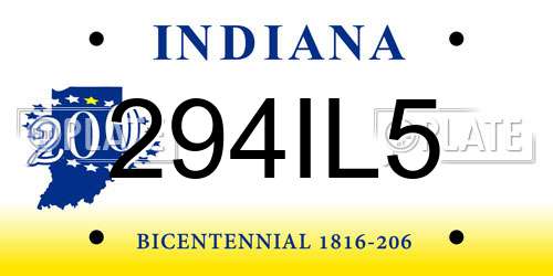 294IL5 Indiana License Plate